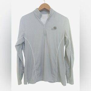 Peter Millar women’s White and Gray Patterned Quarter-Zip Pullover Size Medium